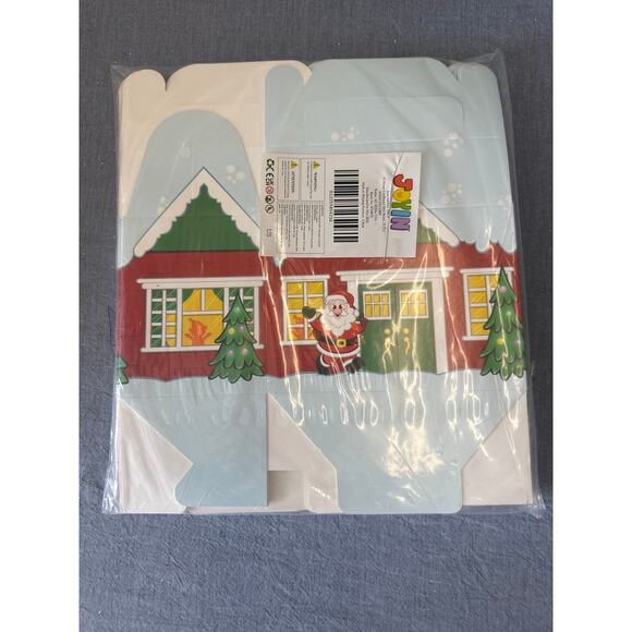 24 PCS 3D Christmas House Cardboard Treat Boxes, Goodie Paper Boxes- 4 Designs - Picture 6 of 7